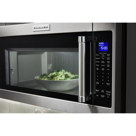 Four à micro-ondes de 30 po avec puissance de cuisson de 900 watts et 7 fonctions de capteur KitchenAid® YKMHS120ES