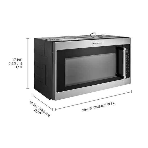 Four à micro-ondes de 30 po avec puissance de cuisson de 900 watts et 7 fonctions de capteur KitchenAid® YKMHS120ES