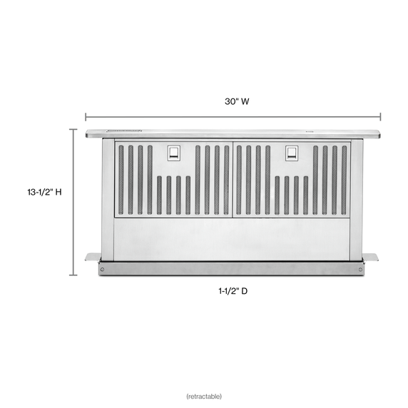 Système de ventilation escamotable à évacuation descendante de 30 po, 600 pi cu/min KitchenAid® KXD4630YSS