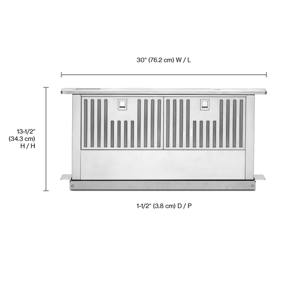 Système de ventilation escamotable à évacuation descendante de 30 po, 600 pi cu/min KitchenAid® KXD4630YSS