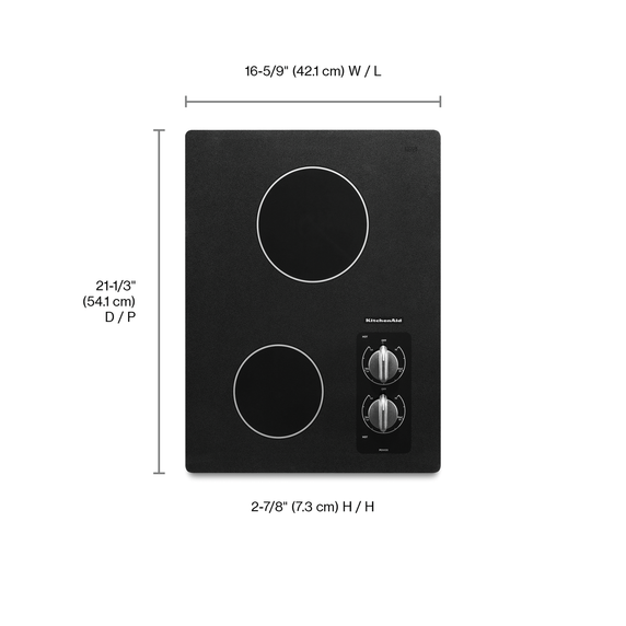 Table de cuisson électrique avec 2 éléments radiants - 15 po KitchenAid® KECC056RBL