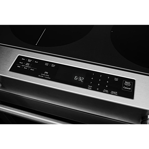 Kitchenaid® Cuisinière électrique à commandes frontales à convection avec 5 éléments - 30 po YKSEG700ESS