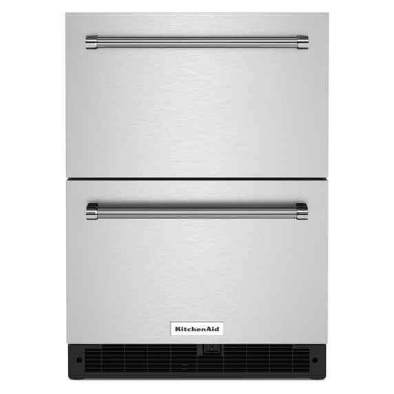 Réfrigérateur sous le comptoir en acier inoxydable à double tiroir - 24 po KitchenAid® KUDR204KSB