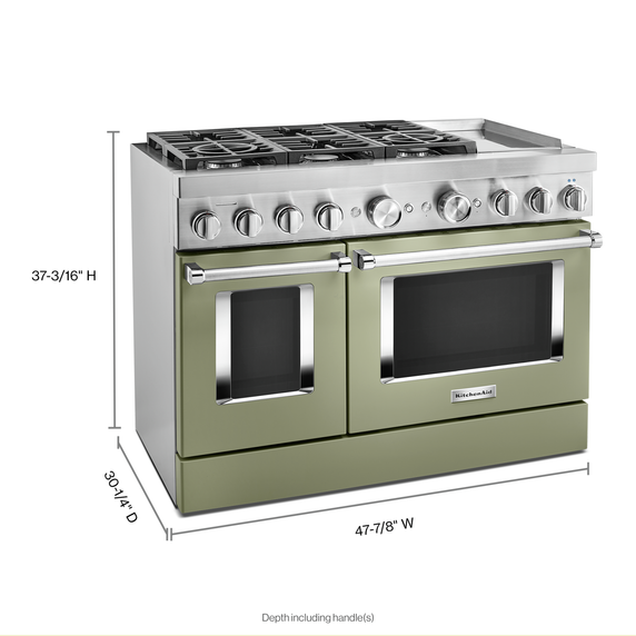 Cuisinière commerciale intelligente bicombustible KitchenAid® avec plaque chauffante, 48 po KFDC558JAV