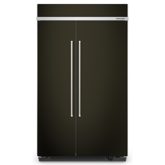 Kitchenaid® Réfrigérateur encastré côte à côte noir à fini PrintShield™ - 48 po - 30 pi cu KBSN708MBS