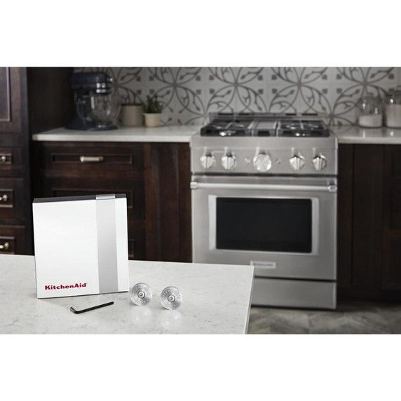 Trousse de médaillon de poignées pour cuisinière de style commercial KitchenAid® - argent W11368841SI