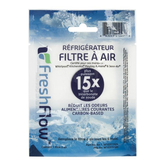 Filtre à air FreshFlow™ pour réfrigérateur W10311524