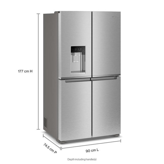 Whirlpool® Réfrigérateur à profondeur de comptoir à 4 portes avec machine à glaçons dans la porte de 36 po WRQC7836RZ