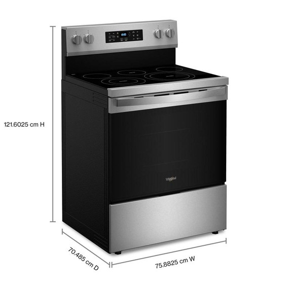 Whirlpool® Cuisinière électrique Energy Star avec cuisson à air, friture à air sans préchauffage et nettoyage automatique - 30 po YWFES5030RZ