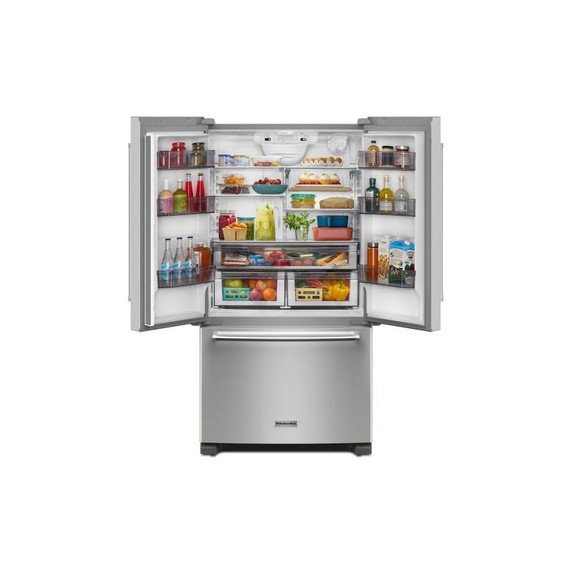 Kitchenaid® Réfrigérateur à portes françaises à profondeur de comptoir et distributeur intérieur de 20 pi cu, 26 po KRFC136RPS Kitchenaid® Réfrigérateur à portes françaises à profondeur de comptoir et distributeur intérieur de 20 pi cu, 26 po KRFC136RPS