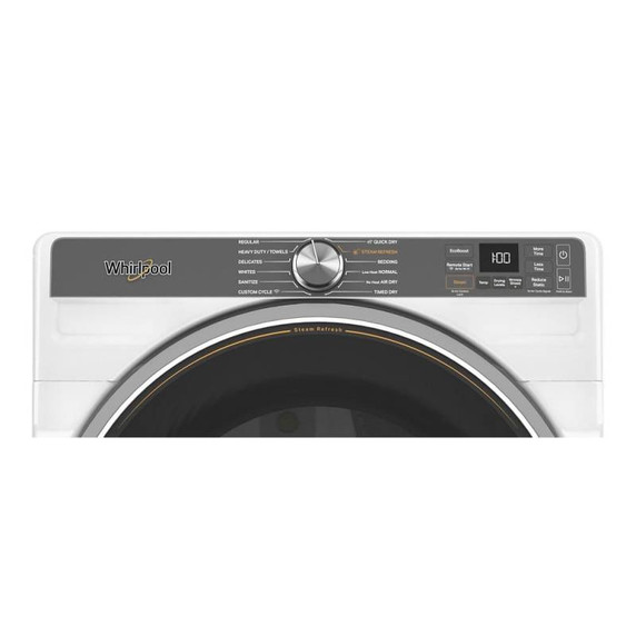 Whirlpool® Sécheuse intelligente électrique certifiée ENERGY STAR® avec options à vapeur de 7.4 pi cu YWED6720RW