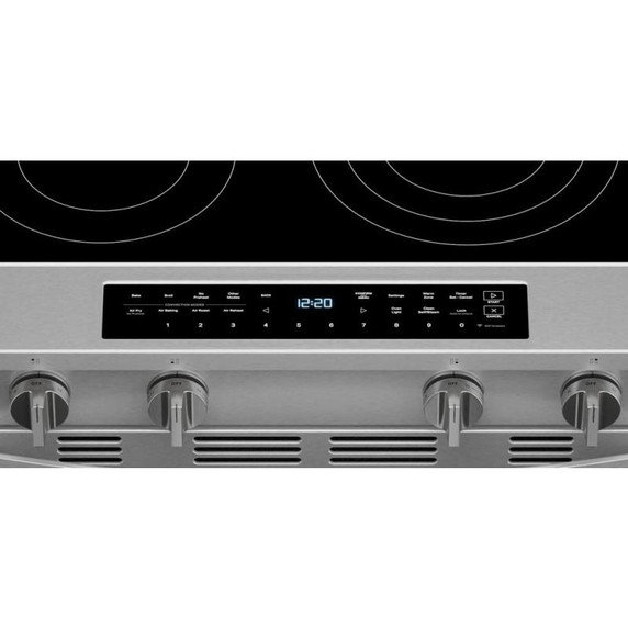 Whirlpool® Cuisinière électrique inteligente à commandes frontales de 30 pouces avec technologie de cuisson à air, revêtement WipeClean™, vapeur/auto-nettoyage, préchauffage à grande vitesse et capacité de 5.3 pi cu YWSES7530RZ Whirlpool® Cuisinière électrique inteligente à commandes frontales de 30 pouces avec technologie de cuisson à air, revêtement WipeClean™, vapeur/auto-nettoyage, préchauffage à grande vitesse et capacité de 5.3 pi cu YWSES7530RZ