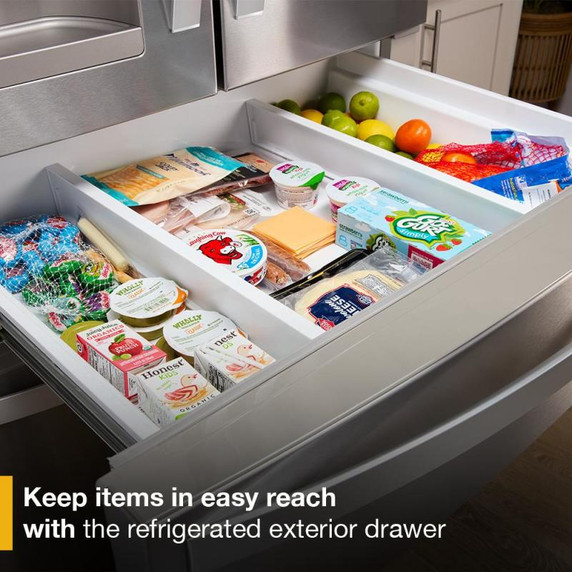 Whirlpool® Réfrigérateur à portes françaises et congélateur inférieur - 36po - 25picu WRMF3636RW Whirlpool® Réfrigérateur à portes françaises et congélateur inférieur - 36po - 25picu WRMF3636RW