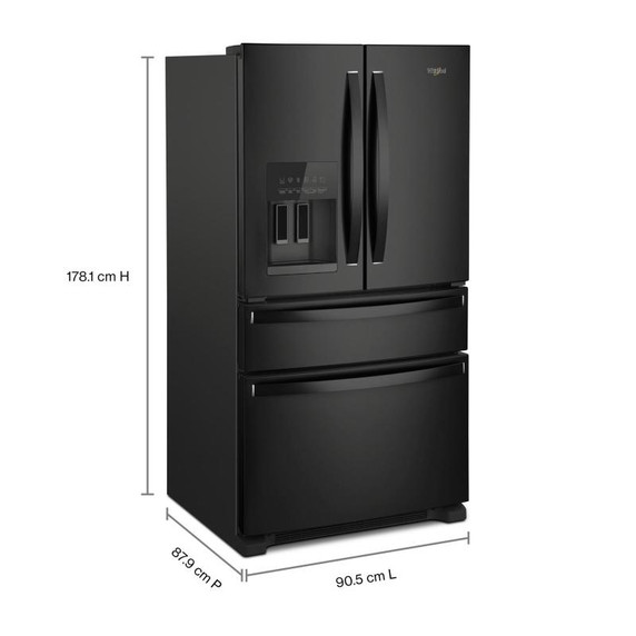 Whirlpool® Réfrigérateur à portes françaises et congélateur inférieur - 36po - 25picu WRMF3636RW
