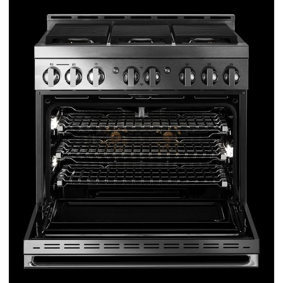 Jennair® Cuisinière au gaz de style professionnel NOIR™, 36 po JGRP436HM Jennair® Cuisinière au gaz de style professionnel NOIR™, 36 po JGRP436HM
