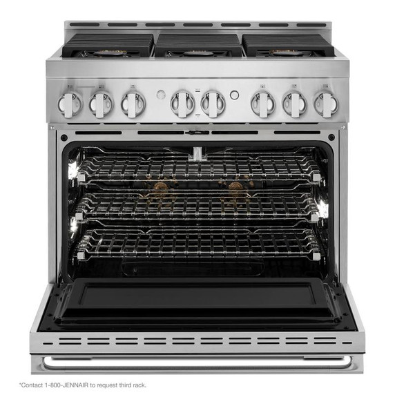 Jennair® Cuisinière au gaz de style professionnel NOIR™, 36 po JGRP436HM