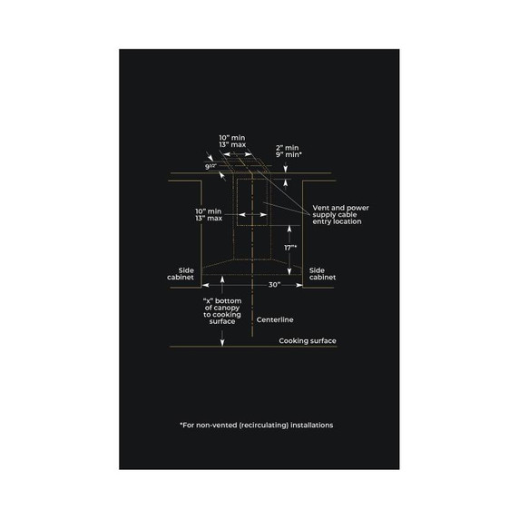 Jennair® Hotte murale de style pyramidal en acier lustré, 30 po JXW8530HS
