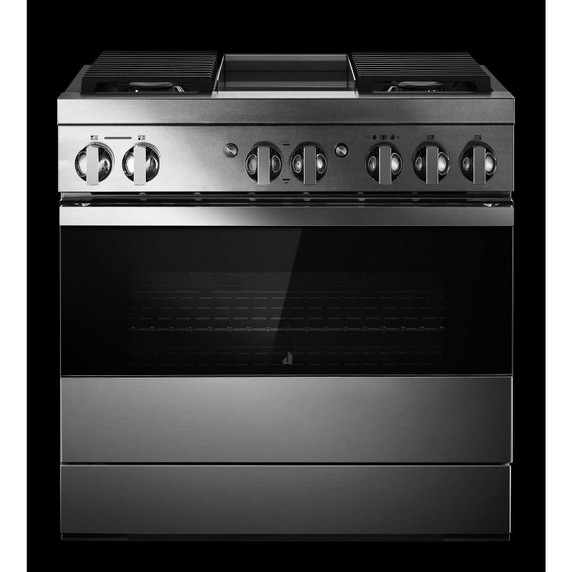 Jennair® Cuisinière bicombustible de style professionnel NOIR™, 36 po JDSP536HM