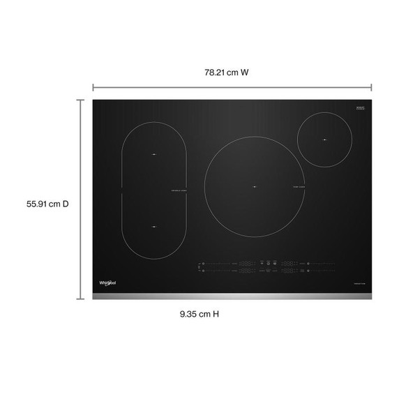 Whirlpool® Table de cuisson à induction intelligente avec technologie Temp Cook™ - 30 po WCIT7030SS Whirlpool® Table de cuisson à induction intelligente avec technologie Temp Cook™ - 30 po WCIT7030SS