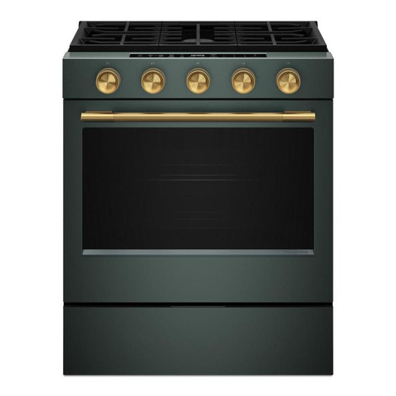 Kitchenaid® Cuisinière au gaz coulissante intelligente avec modes de cuisson à convection et brûleur 2 en 1 - 5 pi cu KSGS530SJP