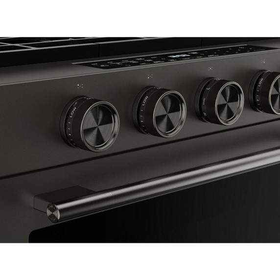 Kitchenaid® Cuisinière au gaz coulissante intelligente avec modes de cuisson à convection et brûleur 2 en 1 - 5 pi cu KSGS530SBE