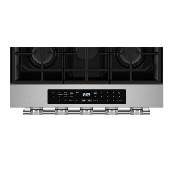 Kitchenaid® Cuisinière au gaz coulissante intelligente avec modes de cuisson à convection et brûleur 2 en 1 - 5 pi cu KSGS530SPS