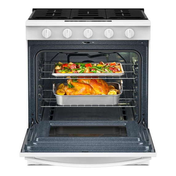 Whirlpool® Cuisinière au gaz avec technologie de cuisson à air - 30 po WSGS5030SW