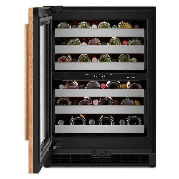 Kitchenaid® Cellier sous le comptoir avec porte-bouteilles à devant en bois à pleine extension - 24 po KUWR324SPA Kitchenaid® Cellier sous le comptoir avec porte-bouteilles à devant en bois à pleine extension - 24 po KUWR324SPA