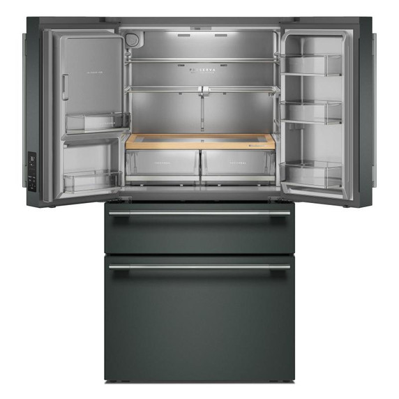 Kitchenaid® Réfrigérateur à portes françaises avec distributeur d’eau et de glaçons extérieur et tiroir réfrigéré pleine largeur FreshChill™ - 29 pi cu KRMF436SJP Kitchenaid® Réfrigérateur à portes françaises avec distributeur d’eau et de glaçons extérieur et tiroir réfrigéré pleine largeur FreshChill™ - 29 pi cu KRMF436SJP