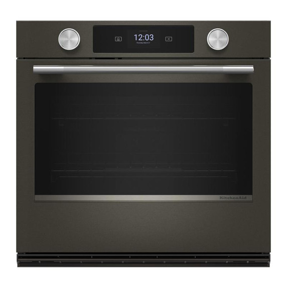 Kitchenaid® Four mural simple électrique intelligent de 30 pouces avec modes de cuisson assistée - Minerai noir KOES730SBE