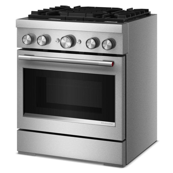 Cuisinière à induction non encastrée de style commercial à 4 éléments avec friture à air KitchenAid® de 30 po KFDS930SSS