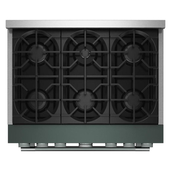 Cuisinière au gaz de style commercial à 6 brûleurs avec mode de friture à air sans préchauffage KitchenAid® de 36 po KFGS936SJP