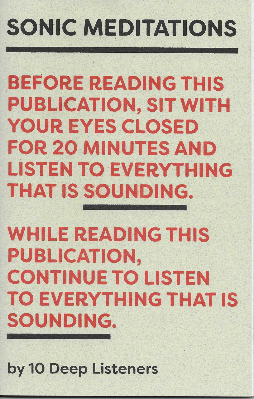 Sonic Meditations [PDF] - Half Letter Press