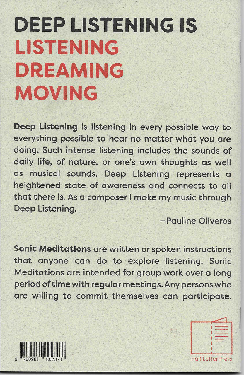 Sonic Meditations [PDF] - Half Letter Press