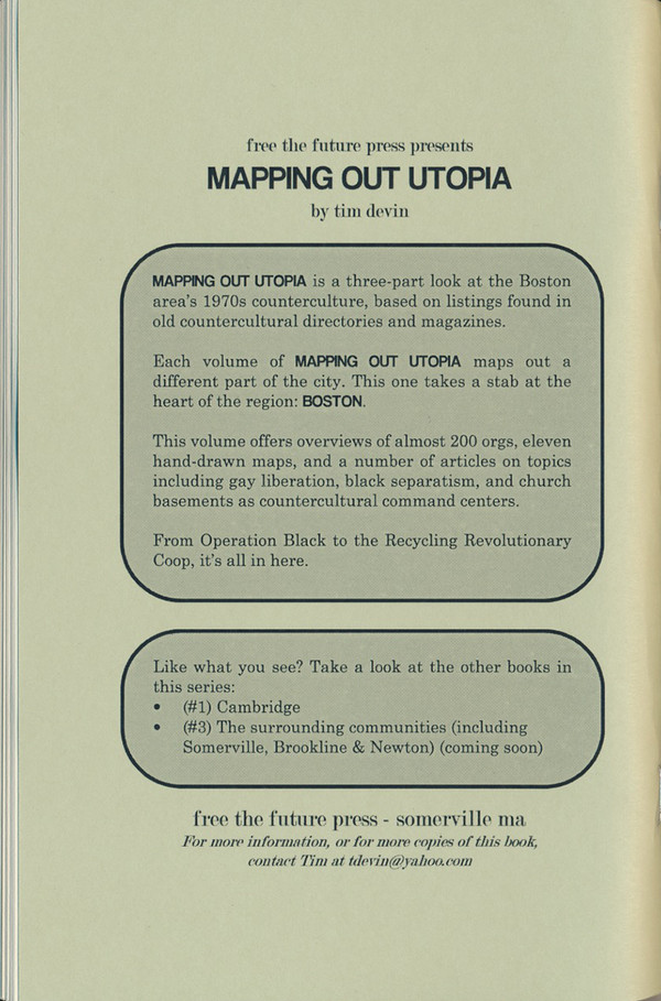  Mapping out utopia: 1970s Boston-area counterculture (Book 2: Boston) 