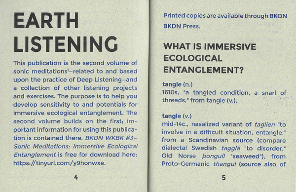 Break Down Workbook #4—Sonic Meditations: Immersive Ecological Entanglement, Vol. 2 [PDF]