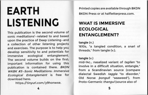 Workbook #4—Sonic Meditations: Immersive Ecological Entanglement, Vol. 2, 2nd Ed.