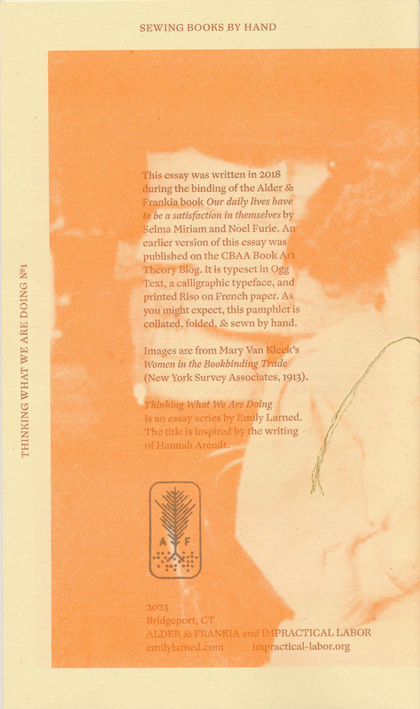 Thinking What We Are Doing #1: Sewing Books by Hand