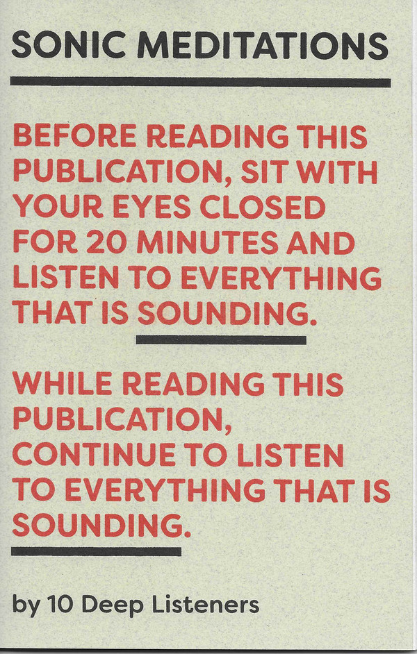 ソニック・メディテーション 音の瞑想 Sonic Meditations [PDF] - Half Letter Press
