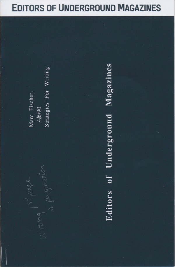 Editors of Underground Magazines