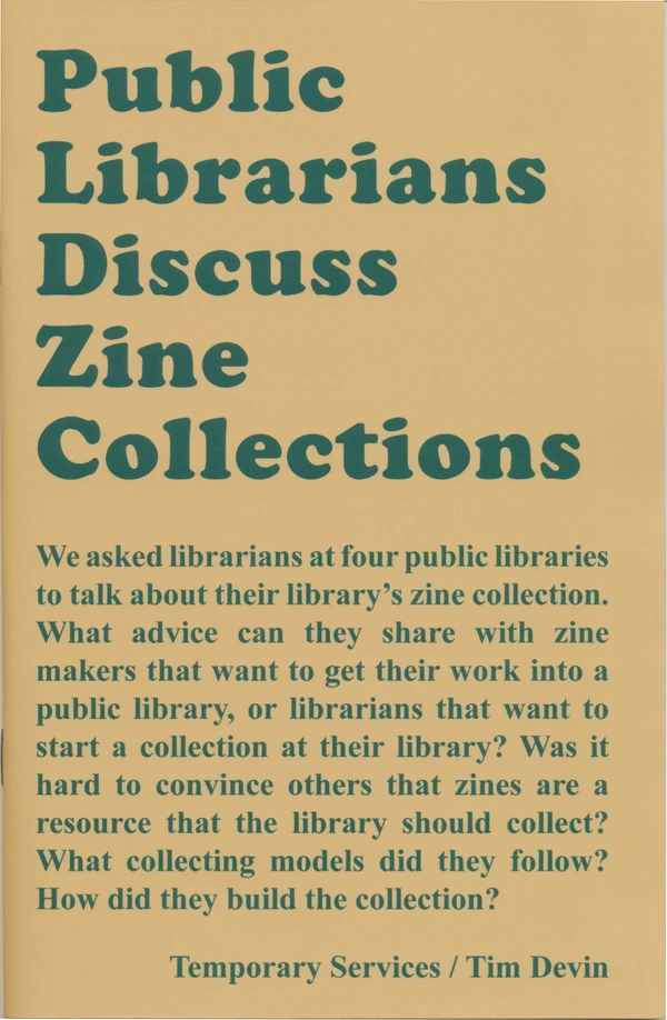 Public Librarians Discuss Zine Collections [PDF]
