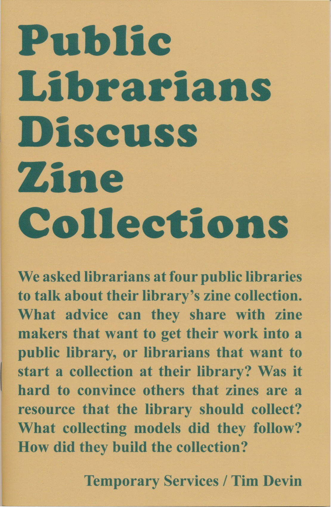 Public Librarians Discuss Zine Collections [PDF]