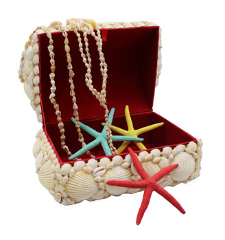 Chest Box w/White Cockles & Silver Dust