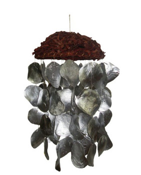 Round Butai W/Dyed Silver Saddle Oyster Windchime