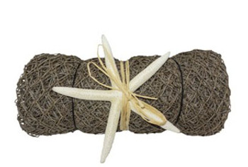 Decorative Net Roll W/White Finger Starfish