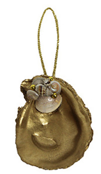 Painted Gold Oyster Ornament