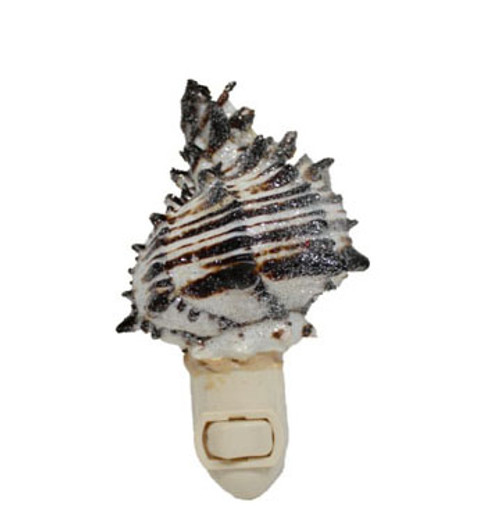 Glittered Black Murex Seashell Night Light