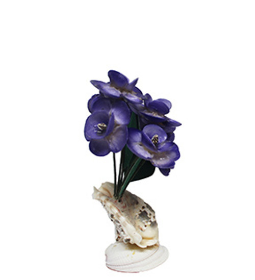Violet Flower Arrangement With Seashells 