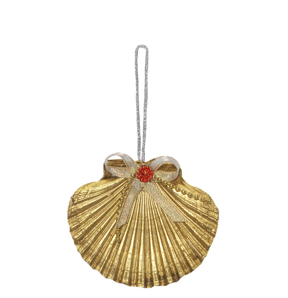 Flat Gold Seashell Ornament