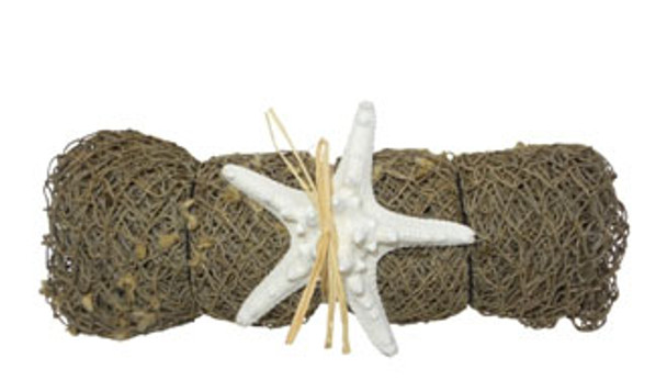 Decorative Net Roll W/White Armoured Starfish
